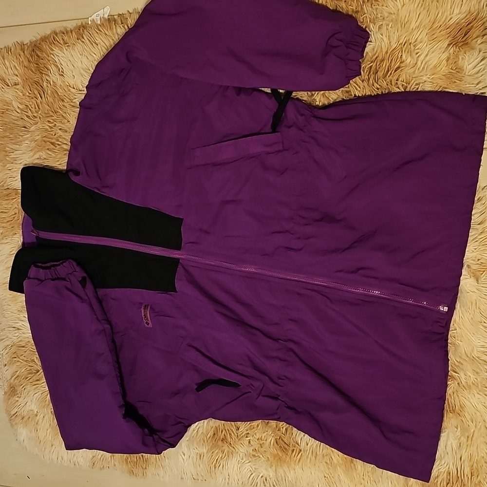Vintage Columbia Purple Zip Jacket Fleece Lined Size XL 90s Outdoor